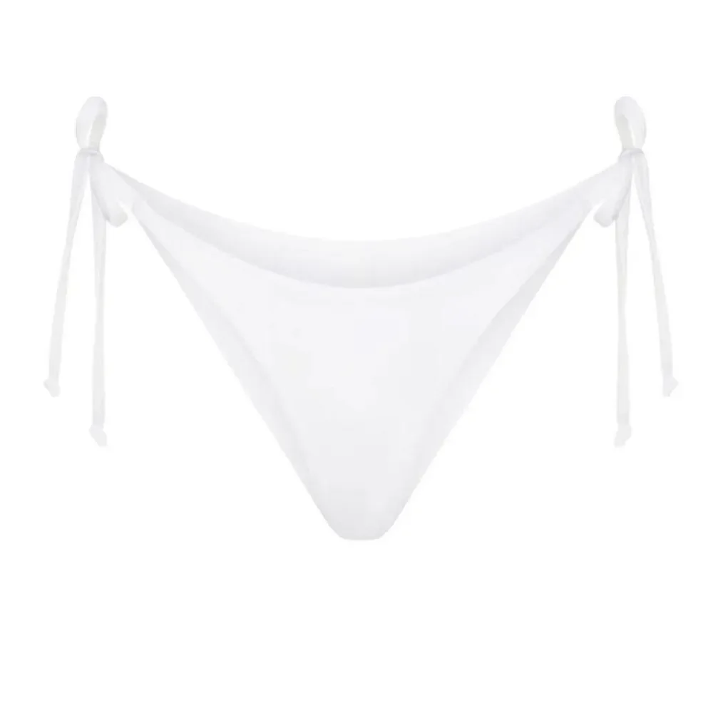 NWT SKIMS Recycled Swim Low Rise Tie Bikini Bottom In White Swim Bottom